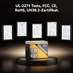 Power Queen LiFePO4 12V 45Ah Gruppe U1 Batterie für Senioren-Elektromobil