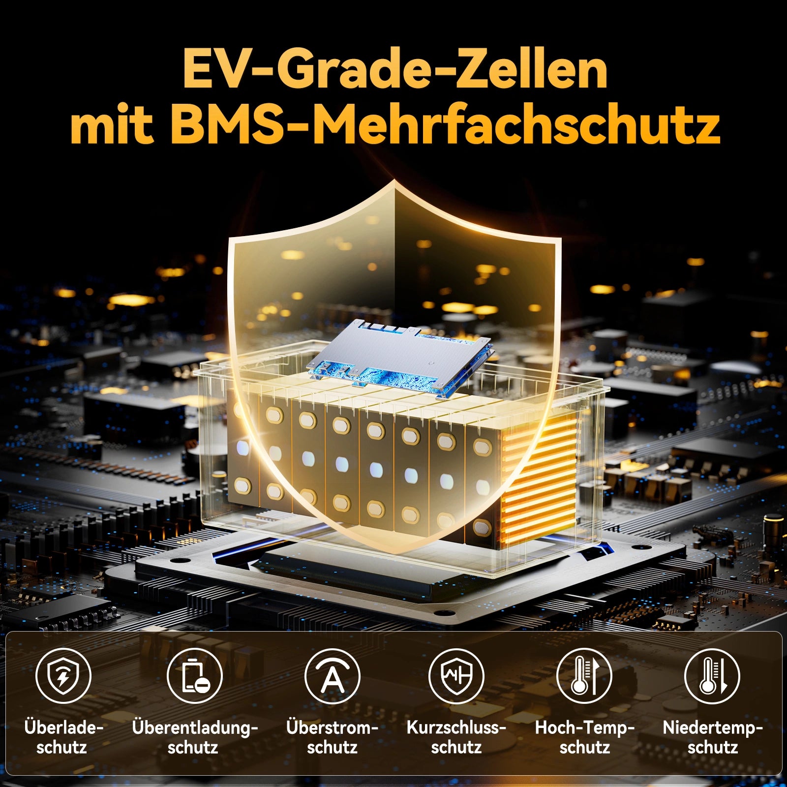Power Queen LiFePO4 24V 100Ah slimme zonnebatterij met Bluetooth