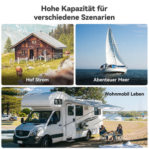 Power Queen 12V 300Ah LiFePO4 Batterie, Integriertes 200A BMS