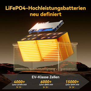 (0% VAT) Power Queen LiFePO4 12V 100Ah 190H Smart Motorhome Battery