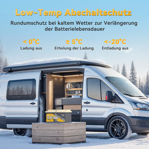 Power Queen 12V 140Ah 190H Smart Wohnmobil Lithium Batterie mit Bluetooth