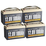 Power Queen 12V 100Ah LiFePO4 Batterie, Eingebautes 100A BMS