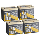 Power Queen 12V 100Ah Gruppe 24 Smart LiFePO4 Batterie mit Bluetooth