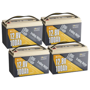 Power Queen LiFePO4 12V 100Ah Niedertemperatur Elektromotor Batterie