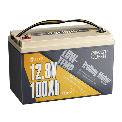 Power Queen LiFePO4 12V 100Ah Niedertemperatur Elektromotor Batterie