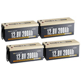 Power Queen 12V 200Ah LiFePO4 Batterie, Eingebautes 100A BMS