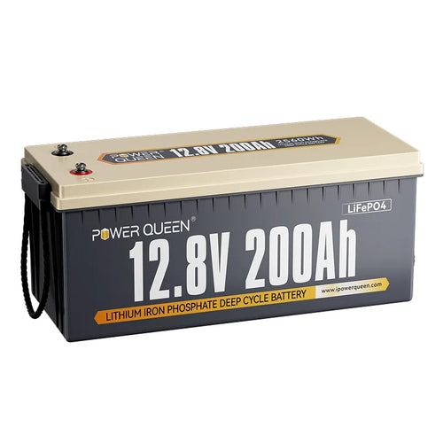 (0% BTW) Power Queen 12V 200Ah LiFePO4 accu, ingebouwde 100A BMS