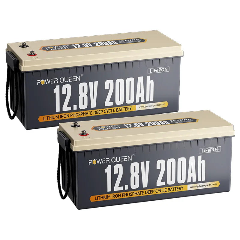 (0% IVA) Bateria Power Queen 12V 200Ah LiFePO4, com BMS de 100A integrado.