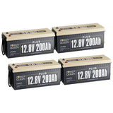 Power Queen 12V 200Ah Plus LiFePO4 Batterie, Eingebautes 200A BMS
