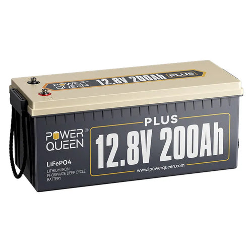 【0% BTW】Power Queen 12V 200Ah Plus LiFePO4-batterij, ingebouwd 200A BMS