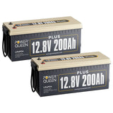 Power Queen 12V 200Ah Plus LiFePO4 Batterie, Eingebautes 200A BMS