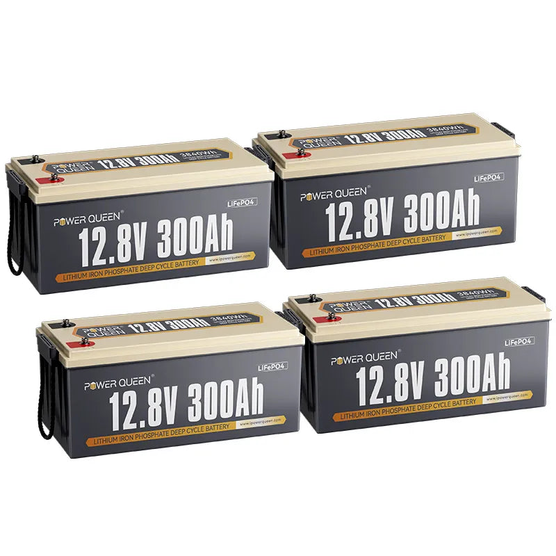 Batterie Power Queen 12V 300Ah LiFePO4, BMS 200A intégré