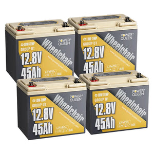 Power Queen LiFePO4 12V 45Ah Gruppe U1 Batterie für Senioren-Elektromobil