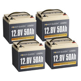 Power Queen 12V 50Ah LiFePO4 Batterie, Eingebautes 50A BMS