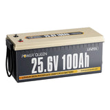 Power Queen 24V 100Ah LiFePO4 Batterie, Eingebautes 100A BMS