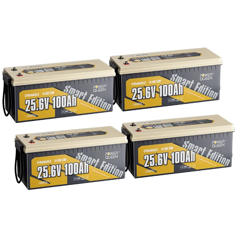 Power Queen LiFePO4 24V 100Ah Smart Solarbatterie mit Bluetooth