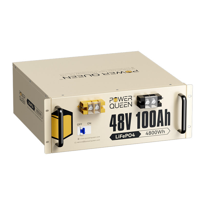 Bateria LiFePO4 de rack de servidor Power Queen 48V 100Ah 4U, 100A BMS integrada