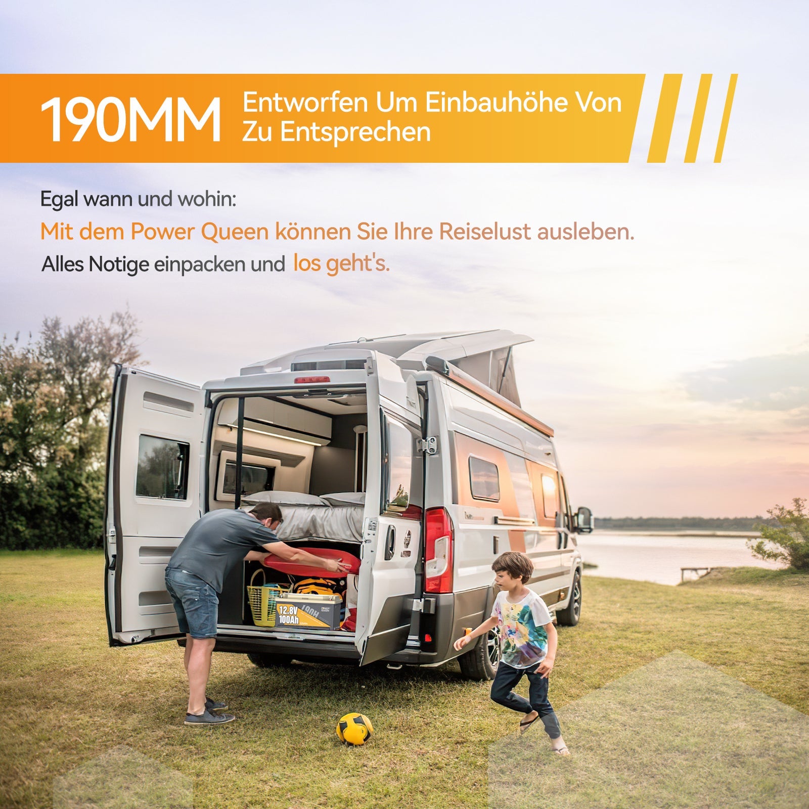 12,8V 100Ah Lithium Batterie für Wohnmobile