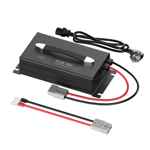 Carregador Power Queen 14,6V 40A LiFePO4 com alça para bateria de 12V