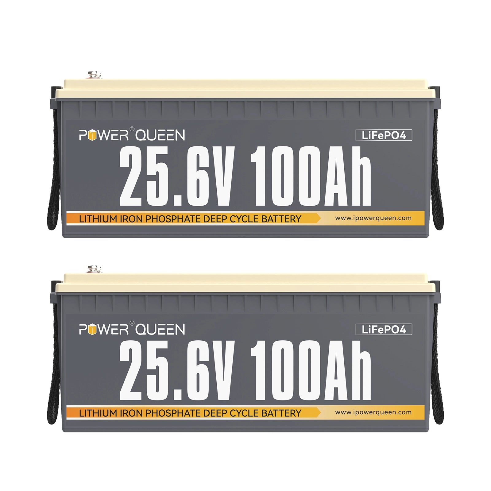 Power Queen 24V 100Ah LifePo4 batteria, costruita -in 100a bms