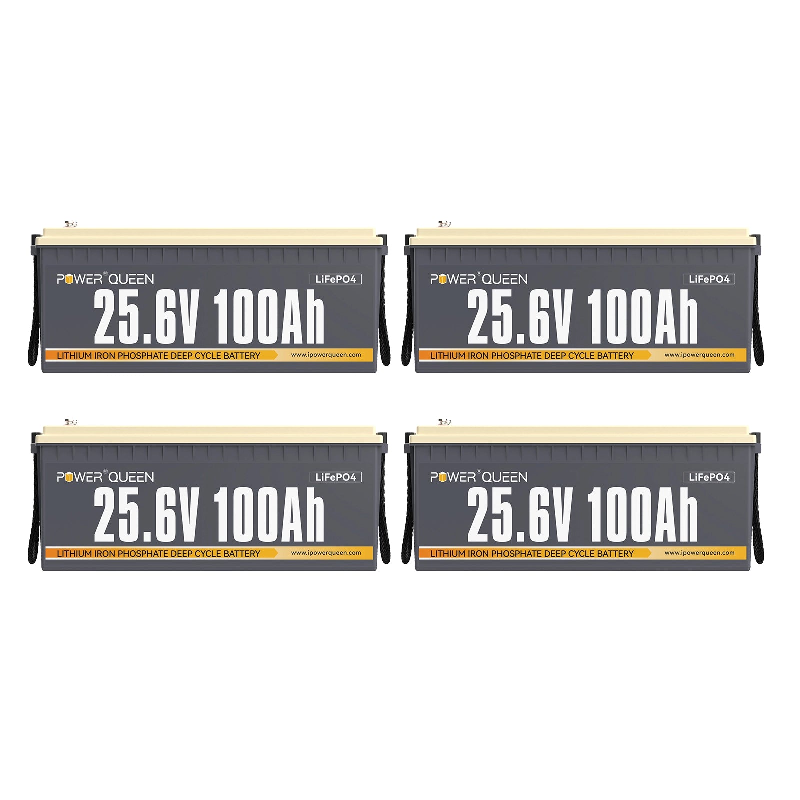Power Queen 24V 100Ah LifePo4 batteria, costruita -in 100a bms