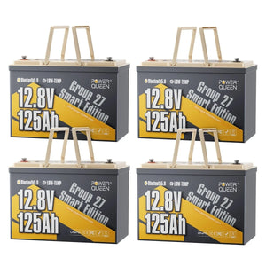 Power Queen 12V 125Ah Group 27 Smart LiFePO4 Versorgungsbatterie