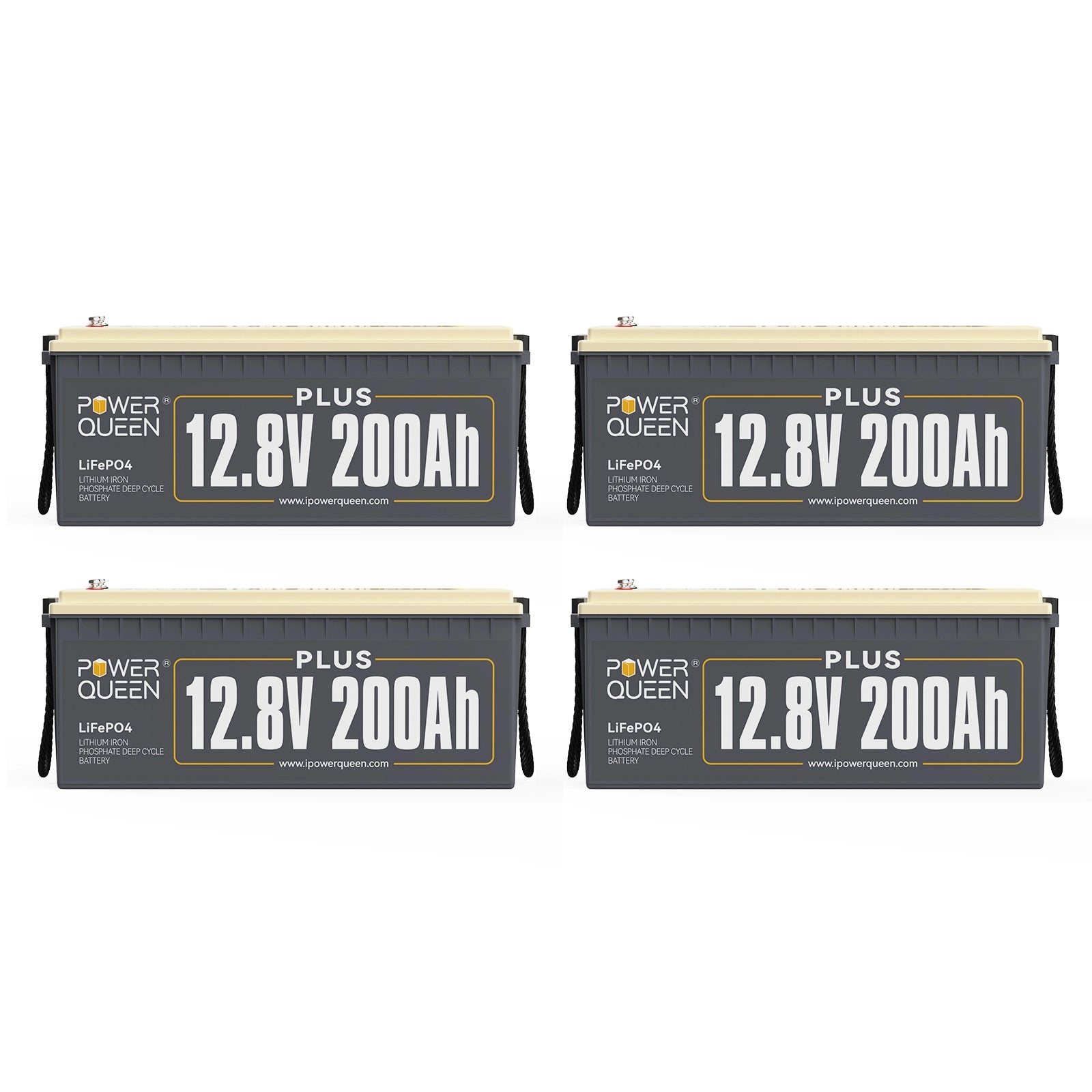Power Queen 12V 200ah plus Batteria LifePo4, costruita -in 200a bms