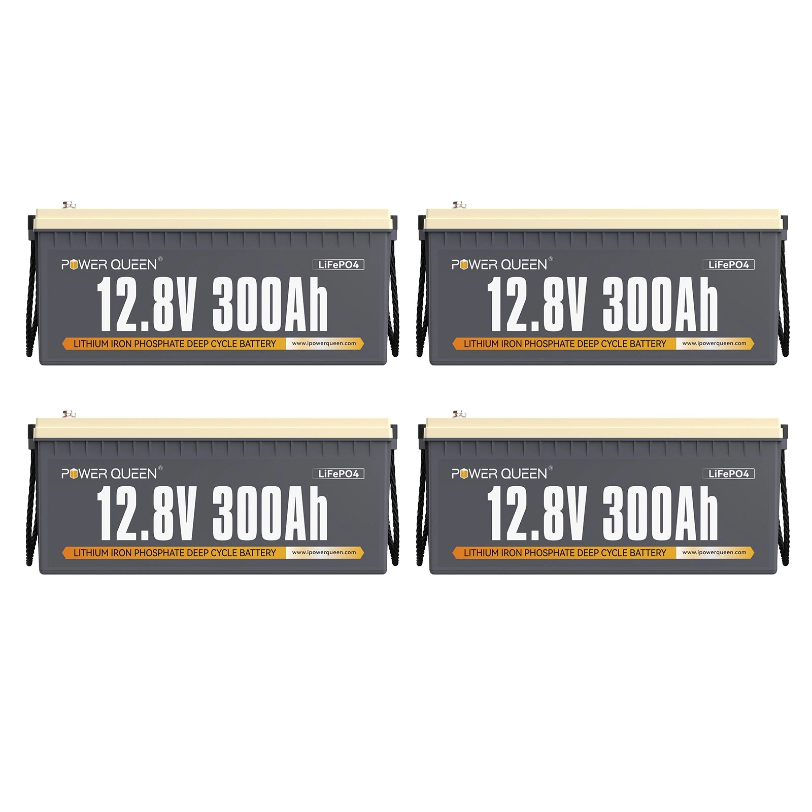 Power Queen 12V 300Ah Batteria LifePo4, integrata 200A BMS