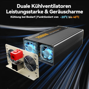 Power Queen 2000W Wechselrichter 12V auf 230V Reine Sinuswelle