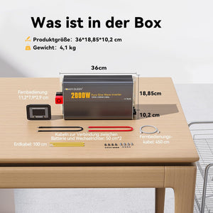 Power Queen 2000W Wechselrichter 12V auf 230V Reine Sinuswelle