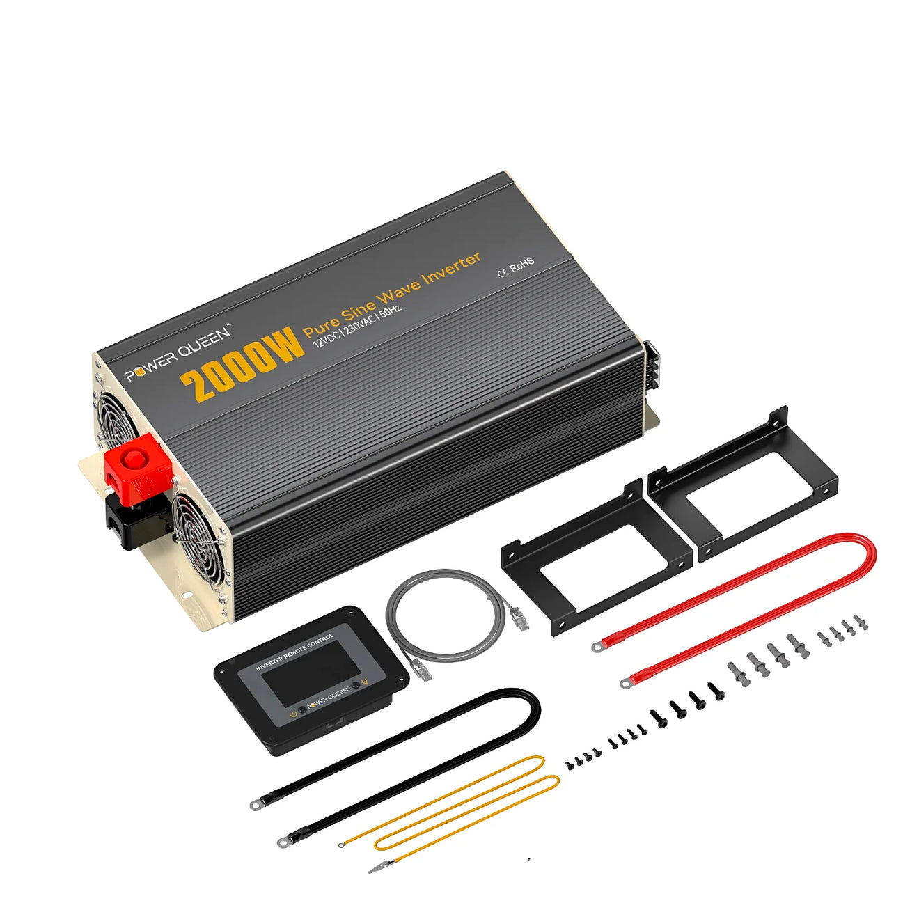 Power Queen 2000W Wechselrichter 12V auf 230V Reine Sinuswelle