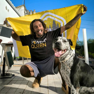 Camiseta de manga curta/boné de beisebol Power Queen