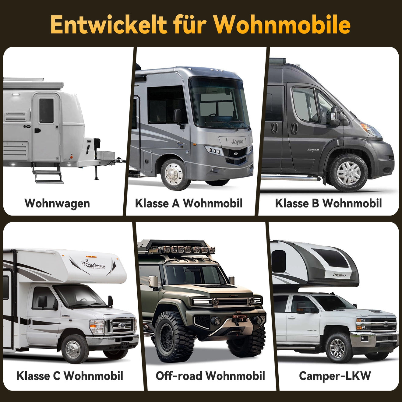 Power Queen 12V 100Ah Gruppe 24 Smart LiFePO4 Batterie mit Bluetooth für Wohnwagentypen