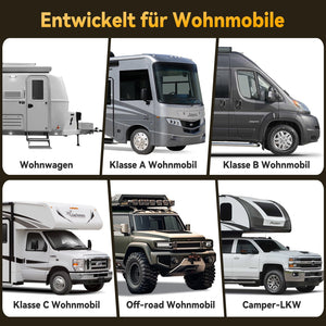 Power Queen 12V 100Ah Gruppe 24 Smart LiFePO4 Batterie mit Bluetooth für Wohnwagentypen