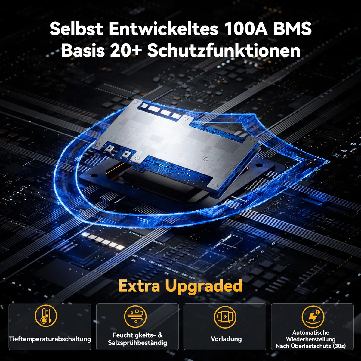 Power Queen 12V 125Ah Group 27 Smart LiFePO4 Versorgungsbatterie