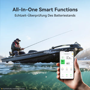 Power Queen 12V 100Ah Dual Purpose Group 24 LiFePO4 Outboard Motor Battery