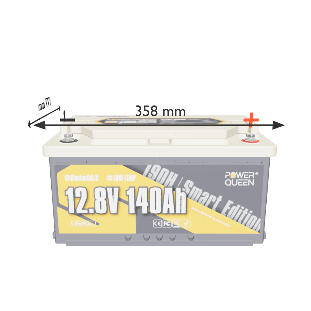 Power Queen 12V 140Ah 190H Smart Wohnmobil Lithium Batterie mit Bluetooth
