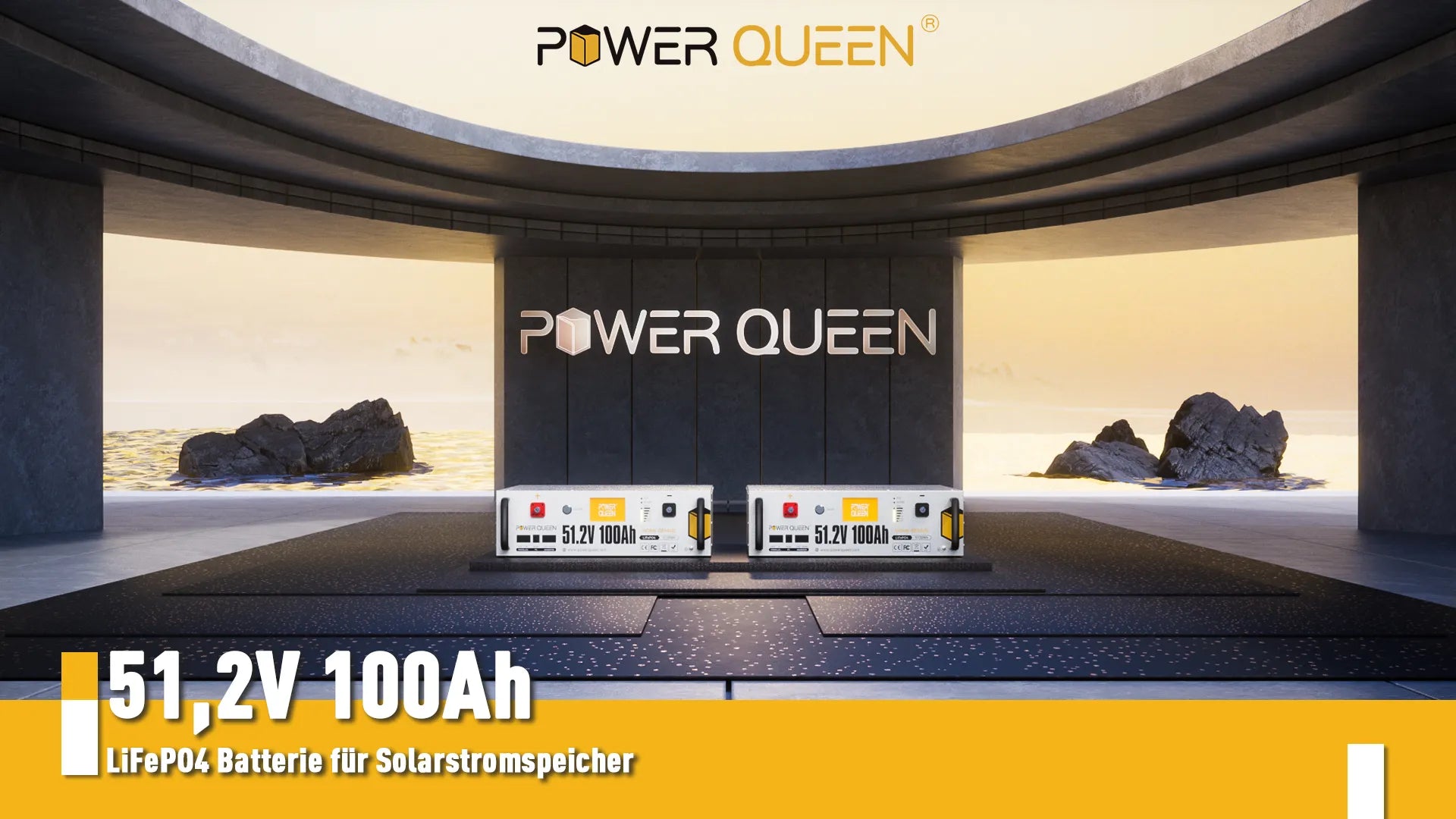 Bateria solar de rack de servidor Power Queen LiFePO4 51.2V 100Ah Smart 3U