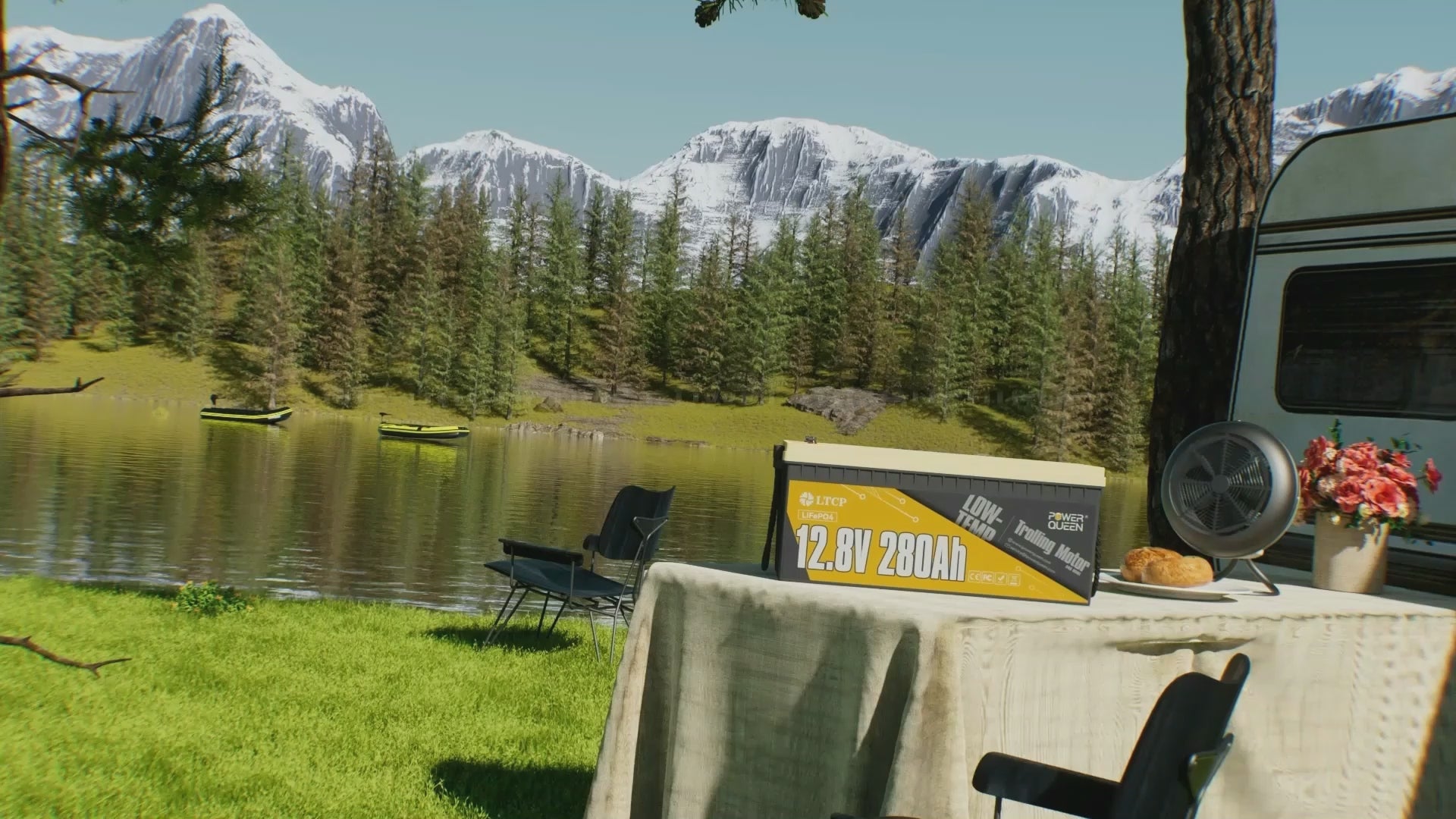 Bateria Power Queen LiFePO4 12V 280Ah de baixa temperatura