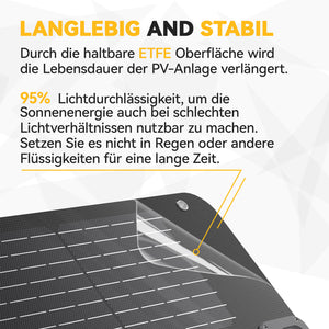 Power Queen 100W portable solar panel for gardens, balconies, RVs, camping